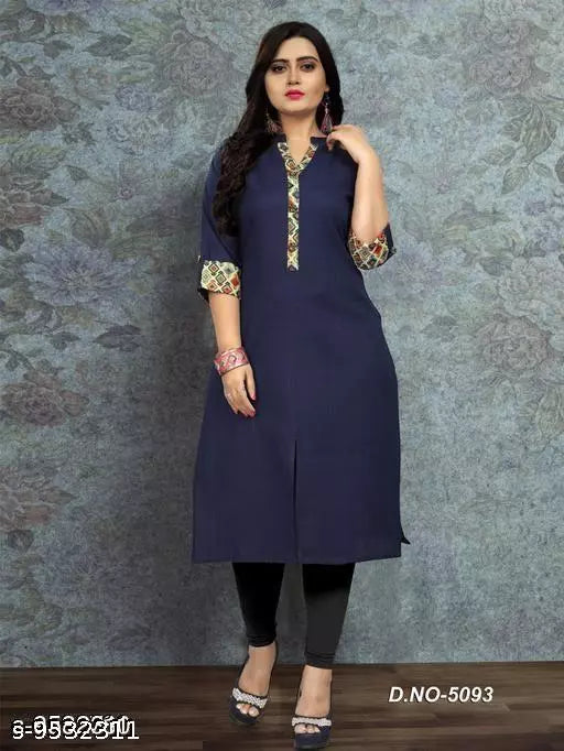 Women's Solid Cotton Kurti