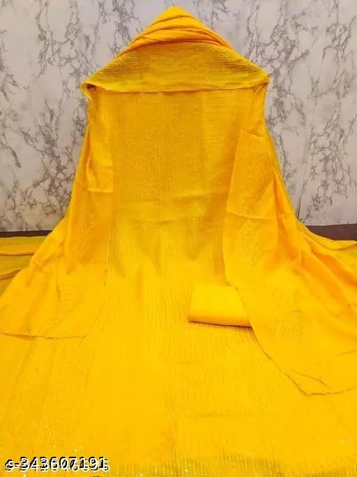 chanderi cotton sequience work dress material for women with zero matching