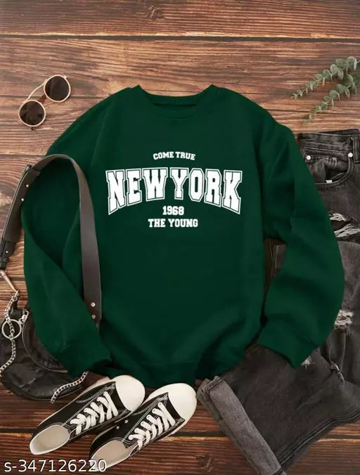 Jkp Collection Men's & Women's Casual  Solid  Long Sleeve Sweatshirt For New Stylish In Color Green