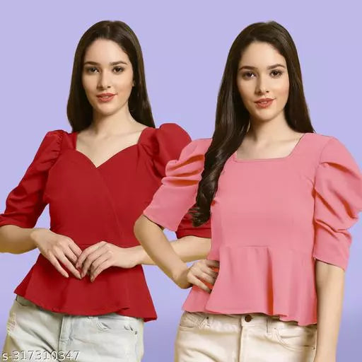 Clasic Casual Fashion Forward Women's Top - Pack of 2