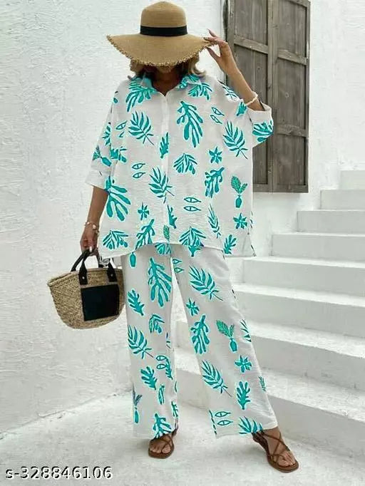 Stylish Kaftan Style Co-ord Set with Palazzo Pants