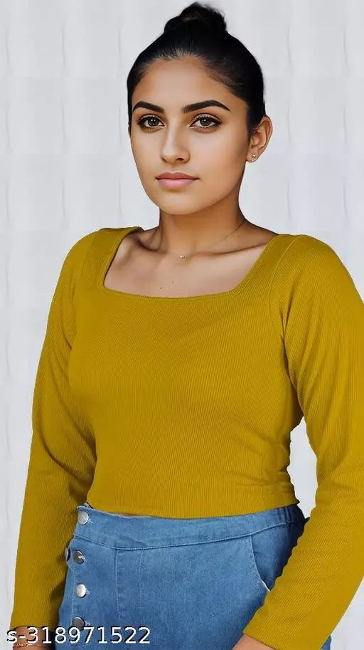 Women's Solid Cotton Rib Knit Crop Tank Top