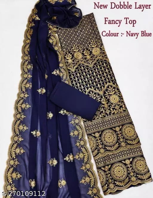 Aakarsha Alluring Salwar Suits & Dress Materials Unstitched Patiala Georgette Suits with Heavy Embroidery Work