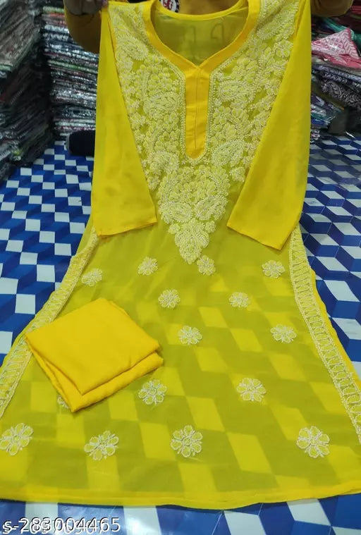 Chikankari kurti with inner