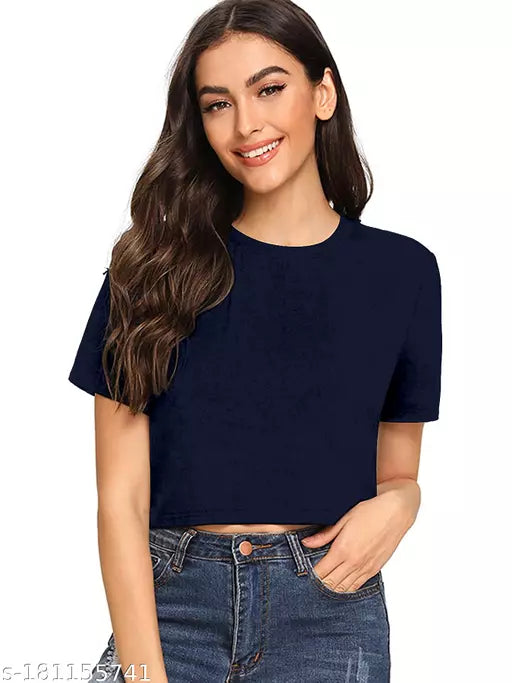 Womens Western Blue Crop Top