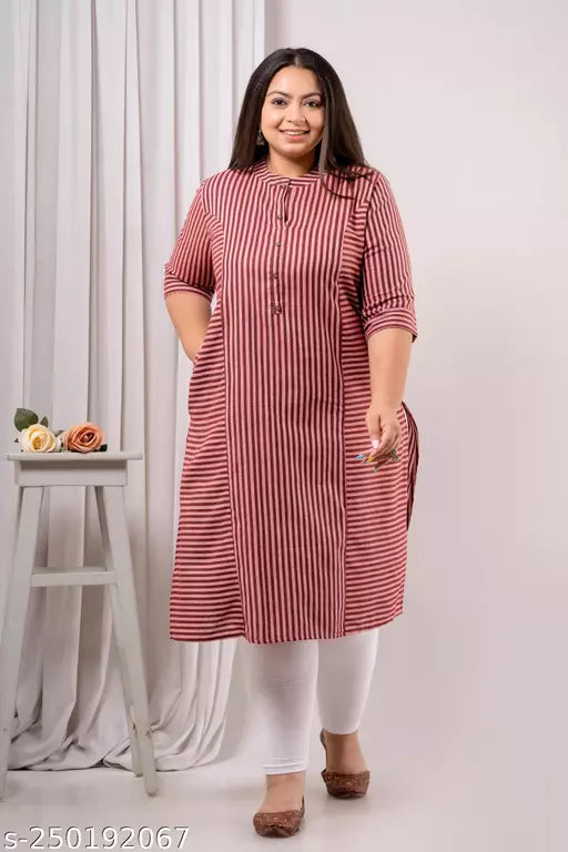 Neerupam Collection Women Pure Cotton A Line Kurti 