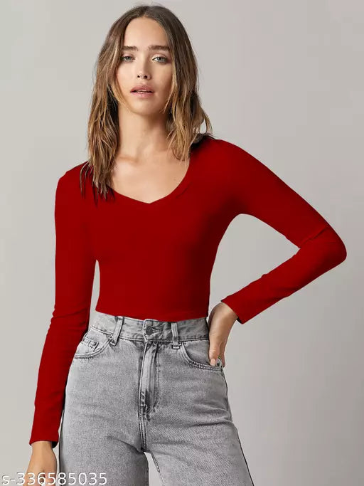 Western Printed V_ Neck Crop Top