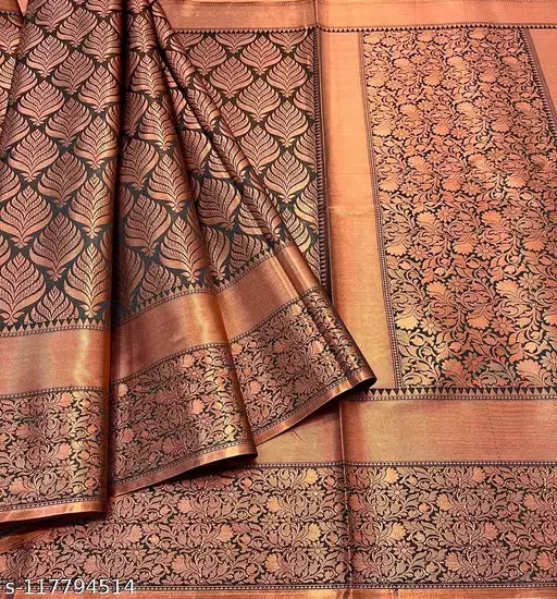 Copper Zari Soft Silk Saree