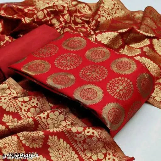 SUT+RED SARKARI-RED PLAIN-RED GOLA TOP
