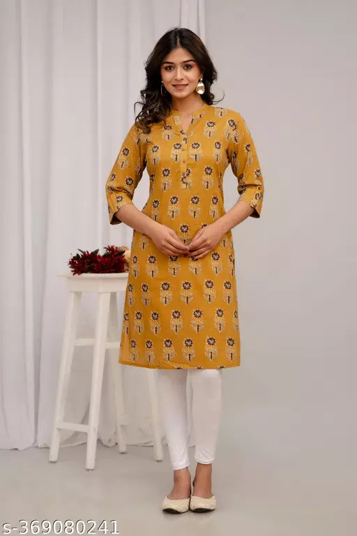 Neerupam Collection Jaipuri Print Pure Cotton Kurti - Cotton Kurti 