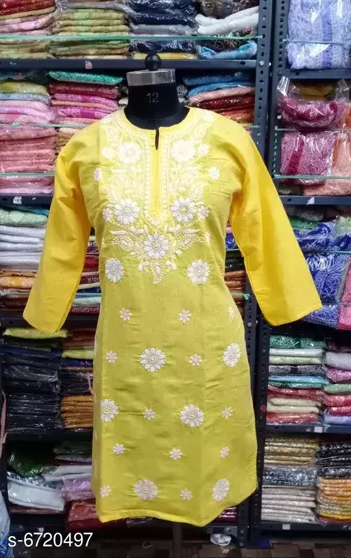 Embroidered Cotton Gol Boota Long Comp. Kurti