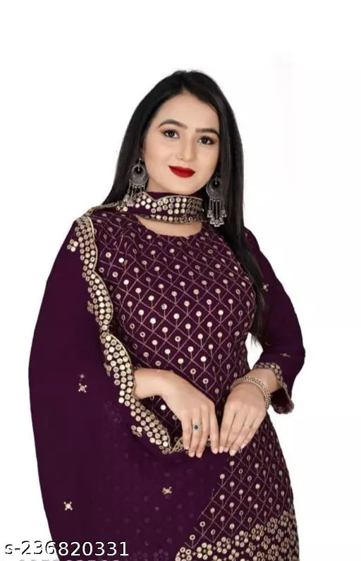 Aagyeyi Sensational Salwar Suits & Dress Materials Georgette 9mm Heavy sequence Work Wear Suit Like Party Wear Garara suit