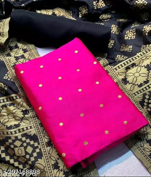 SUIT+BLACK CHOKTHA-BLACK PLAIN-RANI BUTTI TOP