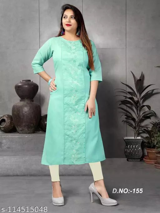 Cotton Embroidered Plus size Kurtis