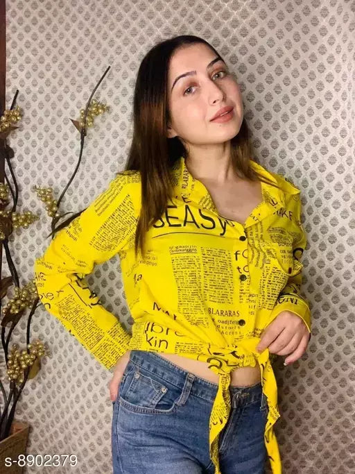 Stylis Writing Print Note Shirt For Women Crop_Shirt