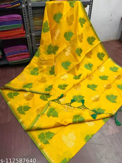 TRENDING LEAF BOOTA SILK SAREE