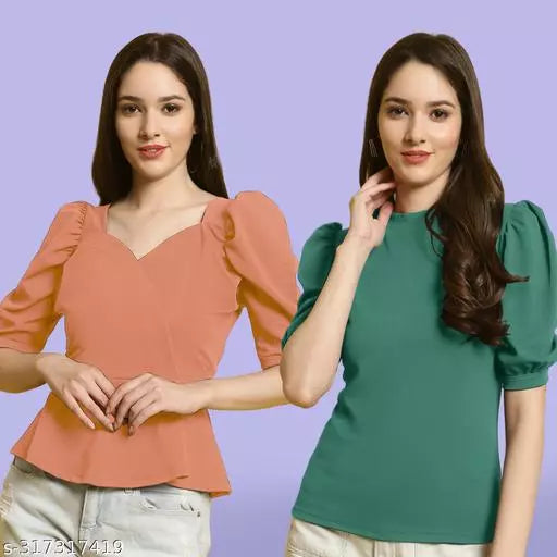 Classic Casual Fashion Forward Women's Top - Pack of 2