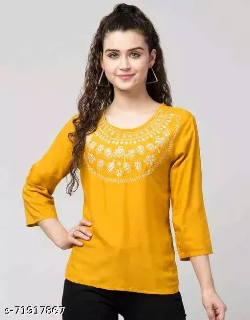 womens Rayon Embroidery top  partywear top  top  festival wear top   jeans top  trendy wear top