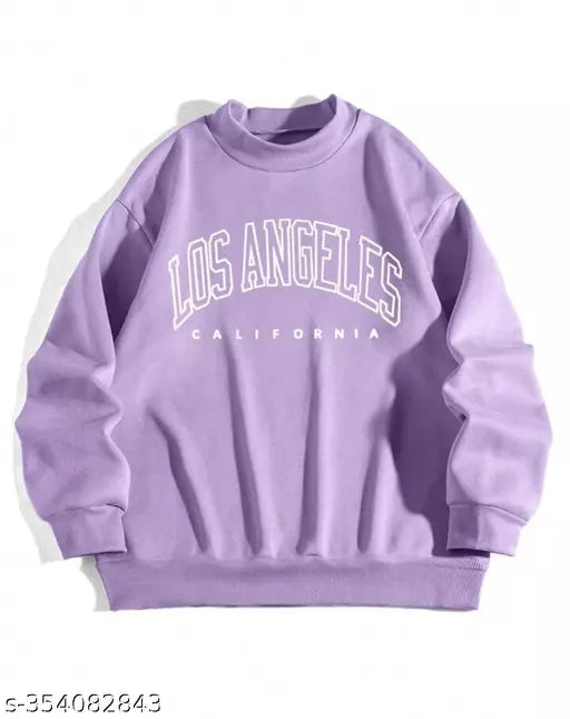 JKP COLLECTION  Unisex  Los Angeles  Full  sleeves Latest Printed Fabric Fleece For Outdoor & Indoor Sweatshirt Lavendar Pack o1