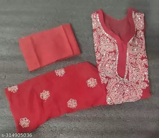 MIRROR WORK CHIKANKARI KURTI WITH INNER