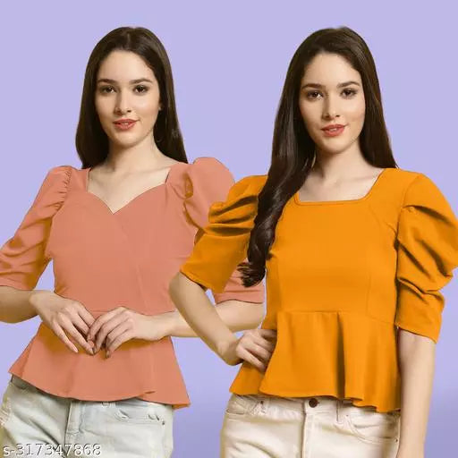 Clasic Casual Fashion Forward Women's Top - Pack of 2