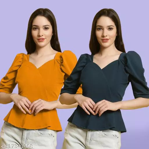 Clasic Casual Fashion Forward Women's Top - Pack of 2