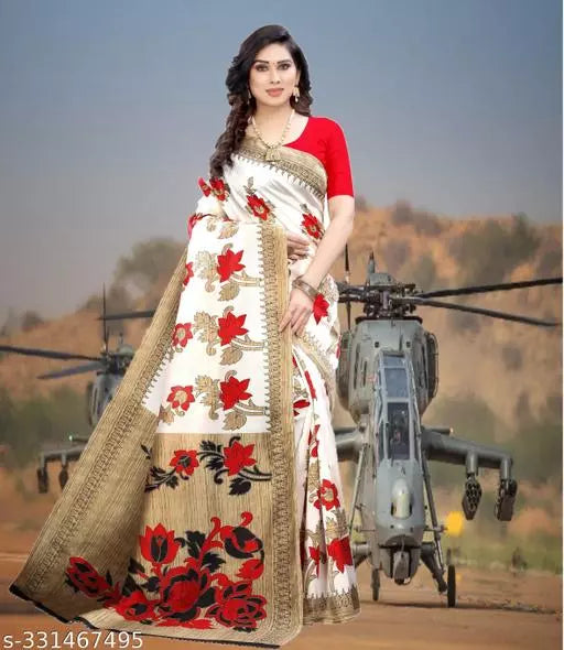 TRENDY DESIGNER KHAADI SILK BLENDED SAREE