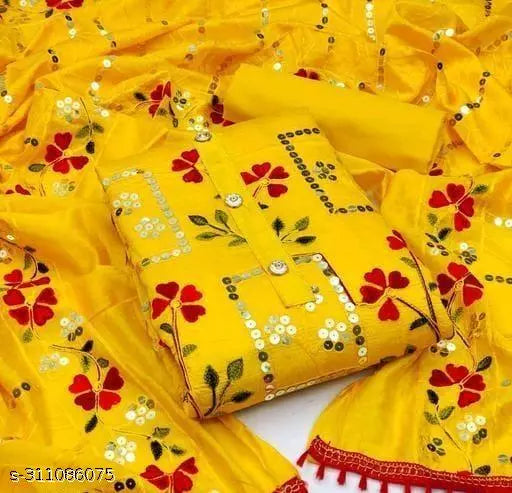 NEW Hit Sequence Embroidery design Work Women's Salwar Suits & Dress Materials