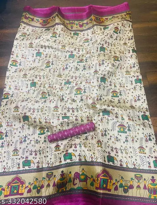 WORLI PRINT KHADI SILK BLENDED LIGHT WEIGHT COMFERTABLE WEAR