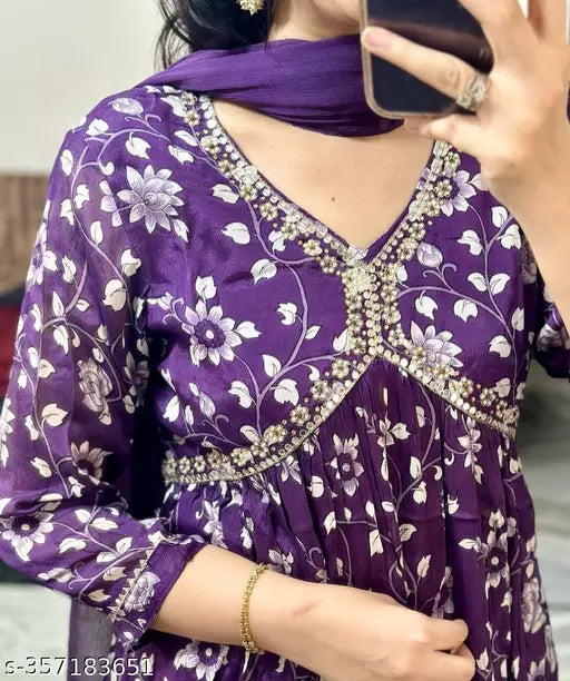 rudraksh rayon printed gown