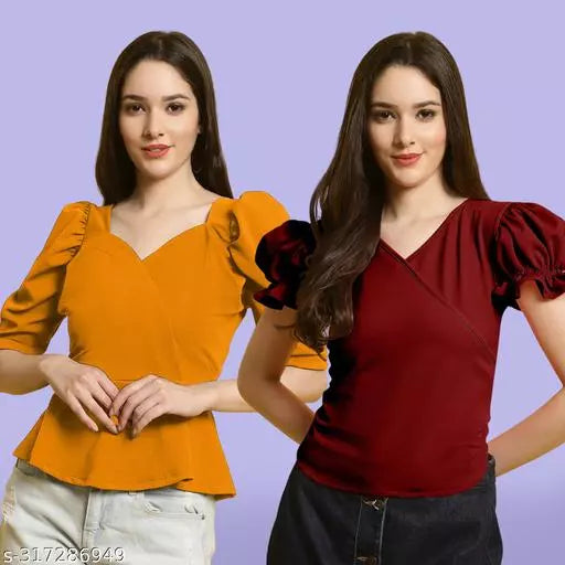 Clasic Casual Fashion Forward Women's Top - Pack of 2