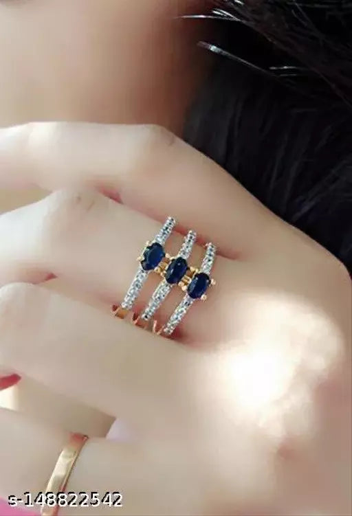Gold Plated Trendy Dailywear Western Design Ring for Women & Girls
