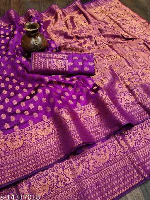 Banarasi Silk Copper Zari Sarees