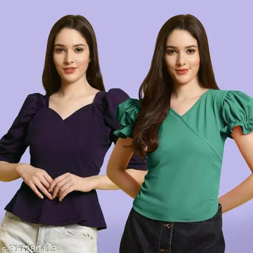 Classic Casual Fashion Forward Women's Tops - Pack of 2