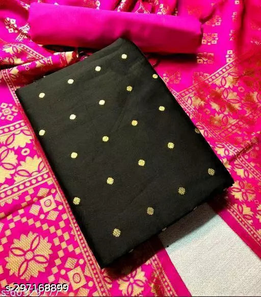 SUIT+RANI CHOKTHA-RANI PLAIN-BLACK BUTTI TOP