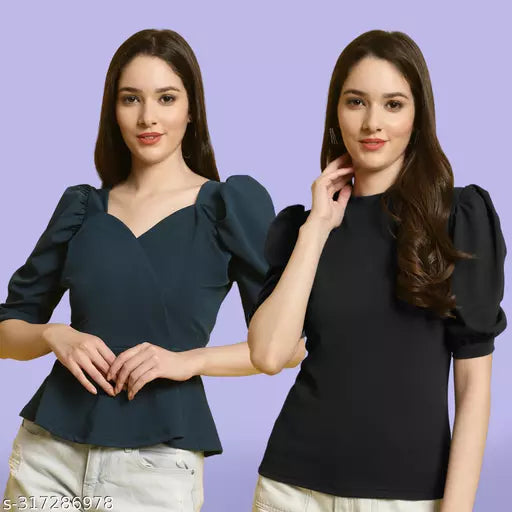 Clasic Casual Fashion Forward Women's Top - Pack of 2