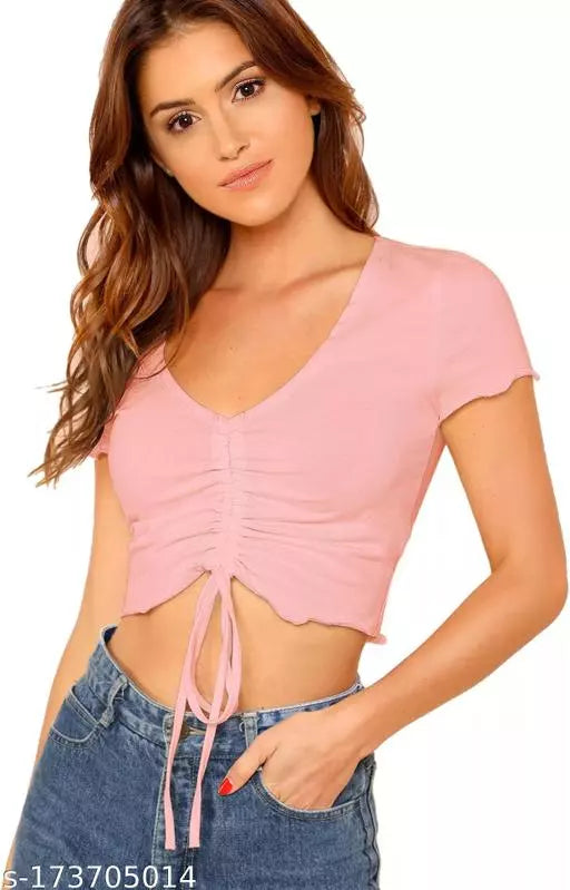 Peach Crop Top For Woman