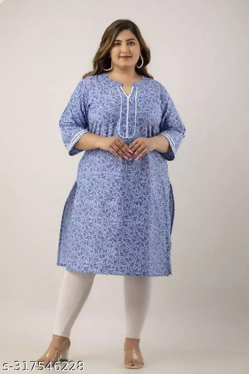 Stylish and Comfortable Plus-Size Cotton Kurti for Women