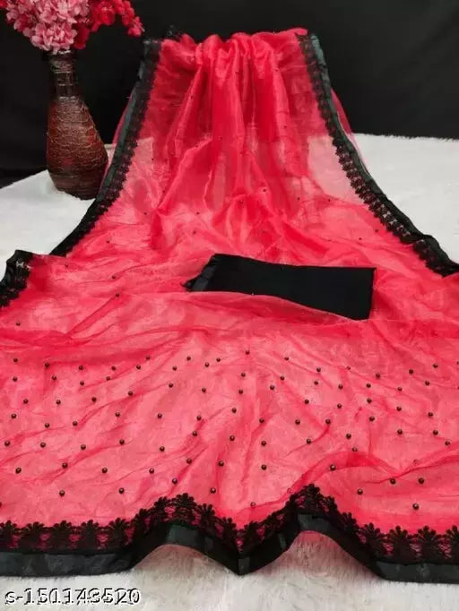NET GPO FANCY NET SAREE WITH BLOUSE