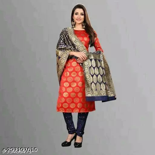 SUIT+NB SARKARI-NB BUTTI-RED GOLA TOP