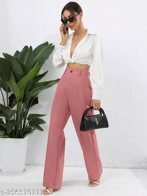Mom Fit  Peach women Trouser