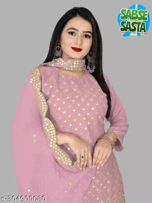 Aagyeyi Sensational Salwar Suits & Dress Materials New hit Fancy Garara Georgette 9mm Heavy sequence Work Wear Suit Like Party Wear Garara suit