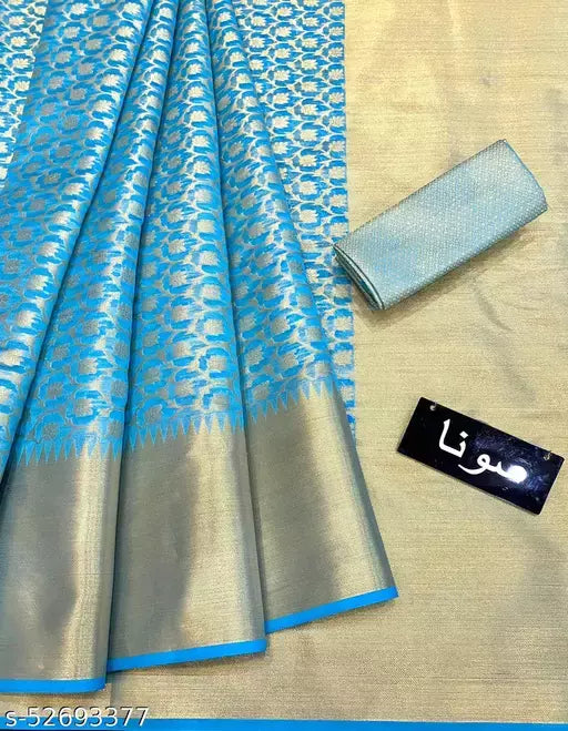 Banarasi Zari gold woven jaal saree