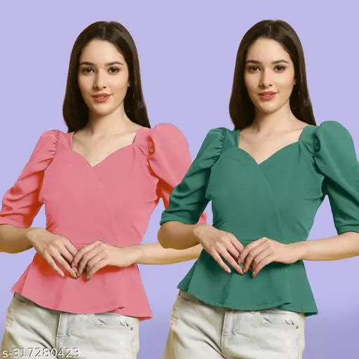 Classic Casual Fashion Forward Women's Tops - Pack of 2