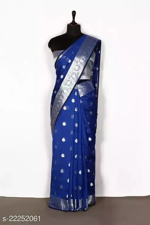 BANARASI SILK SILVER ZARI SAREE