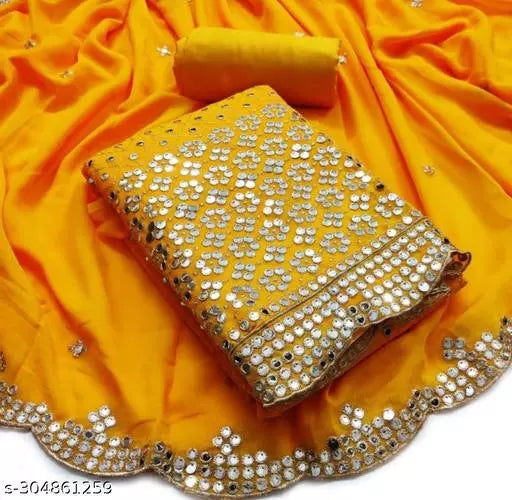 Abhisarika Pretty Georgette salwar suits & dress materials Gold colour