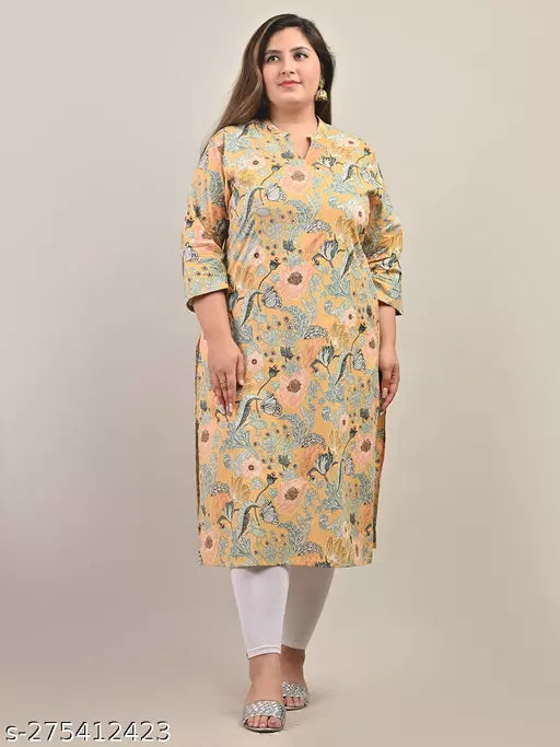 Swasti Women PLus Size Printed Cotton Straight Top