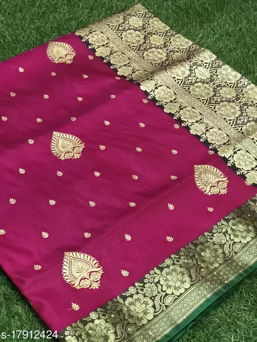 BANARASI SATIN SILK EMBROIDERY SAREE