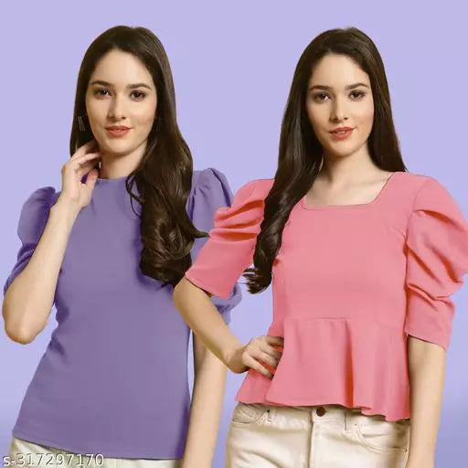 Clasic Casual Fashion Forward Women's Top - Pack of 2