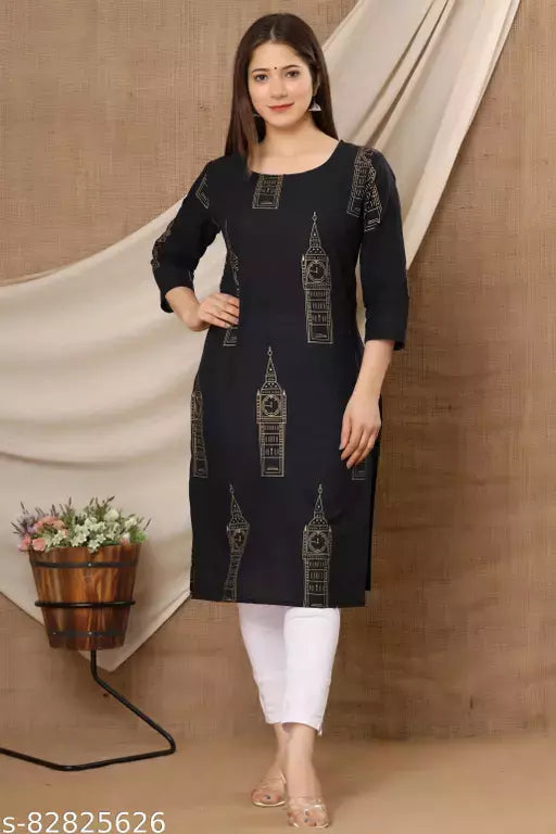Mialo watch print cotton kurta.